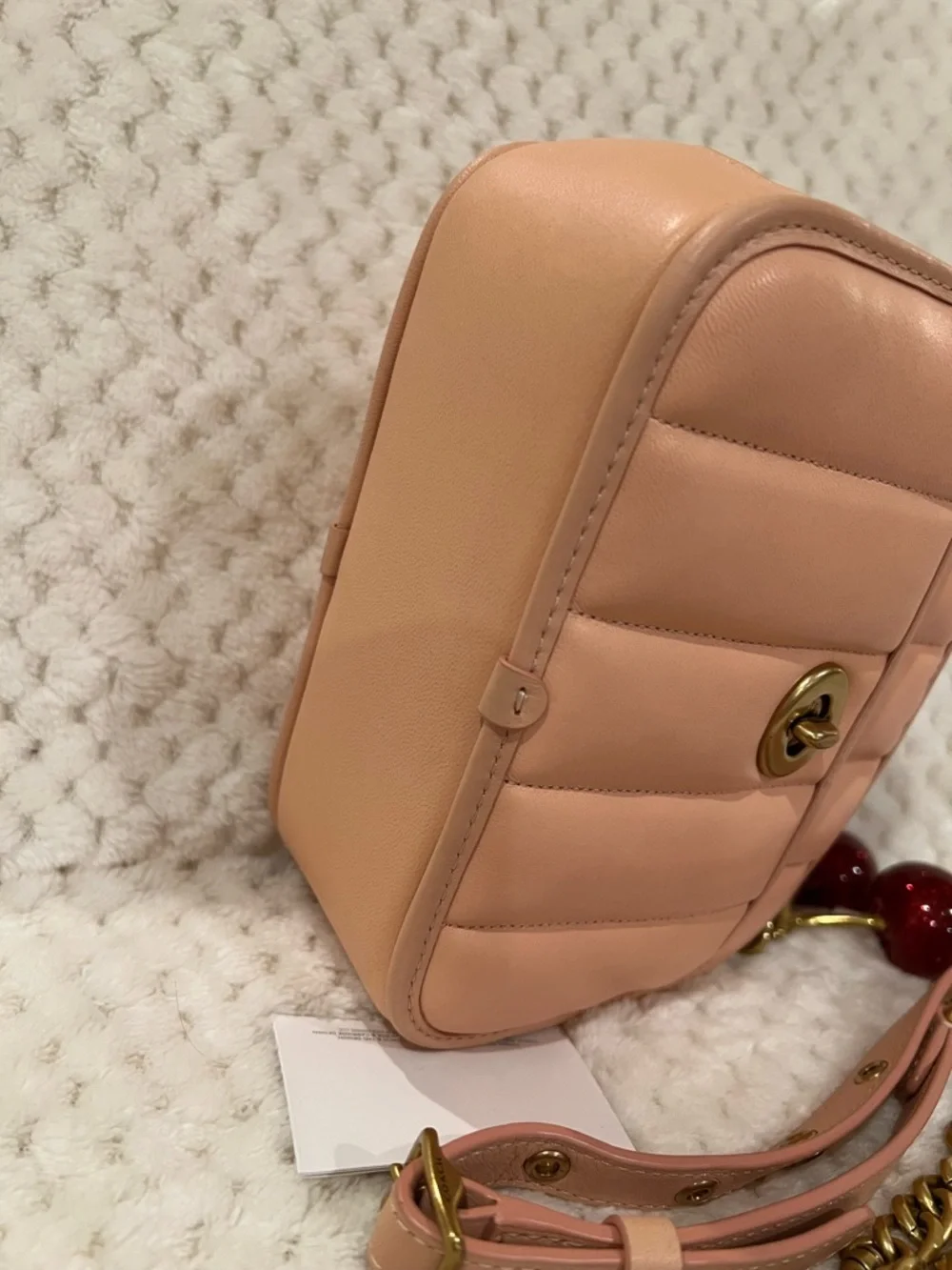 Coach Quilted  leather Vintage Lunchbox Reedition  Top handle crossbody in Blush - Picture 5 of 10